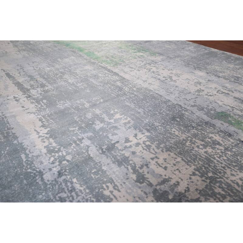 Abstract Oriental Area Rug Hand-Knotted Wool Carpet - 5'11"x 8'8"