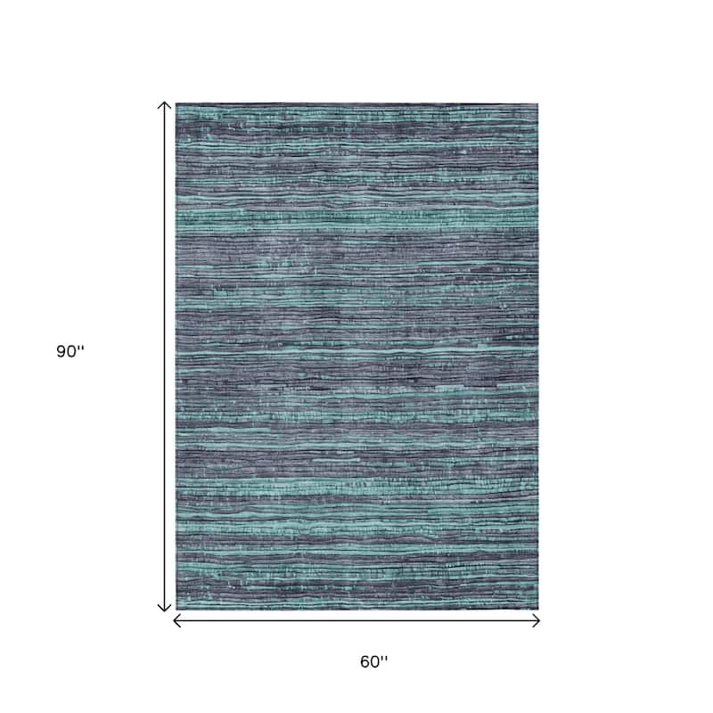 HomeRoots Striped Transitional Rectangle Outdoor Rug