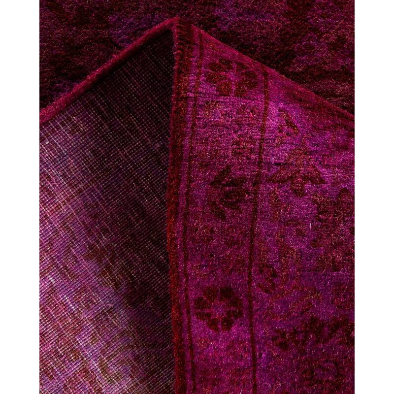 Overton Hand Knotted Wool Vintage Inspired Modern Contemporary Overdyed Purple Area Rug - 4' 0" x 6' 3"