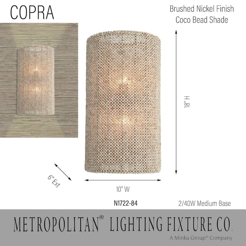 Metropolitan N1722 Copra 2 Light 18" Tall Wall Sconce
