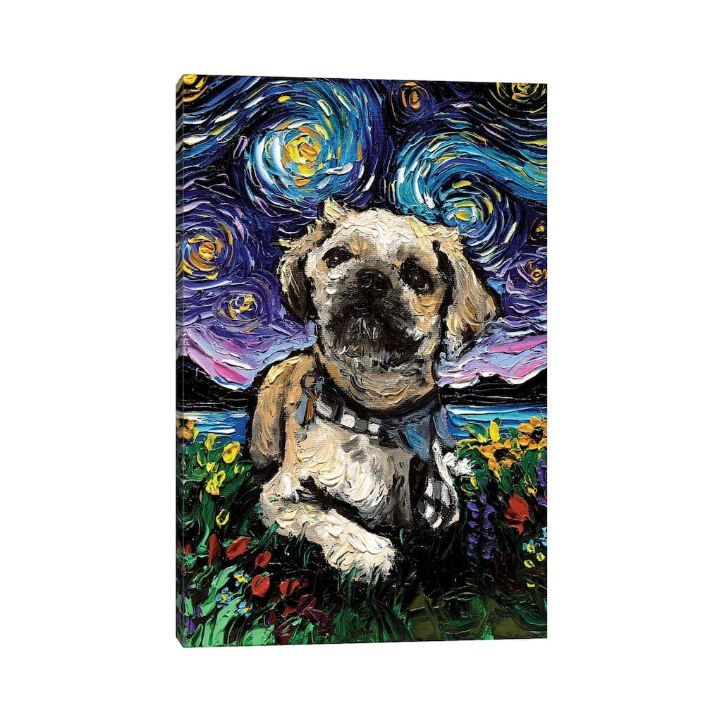 iCanvas "Shih Tzu Night III" by Aja Trier Canvas Print