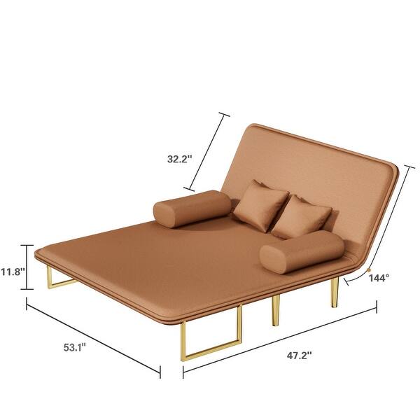 Convertible Futon Sleeper Sofa Bed with Removable MultiPillow Armrests and 2 Pillows Bed Bath