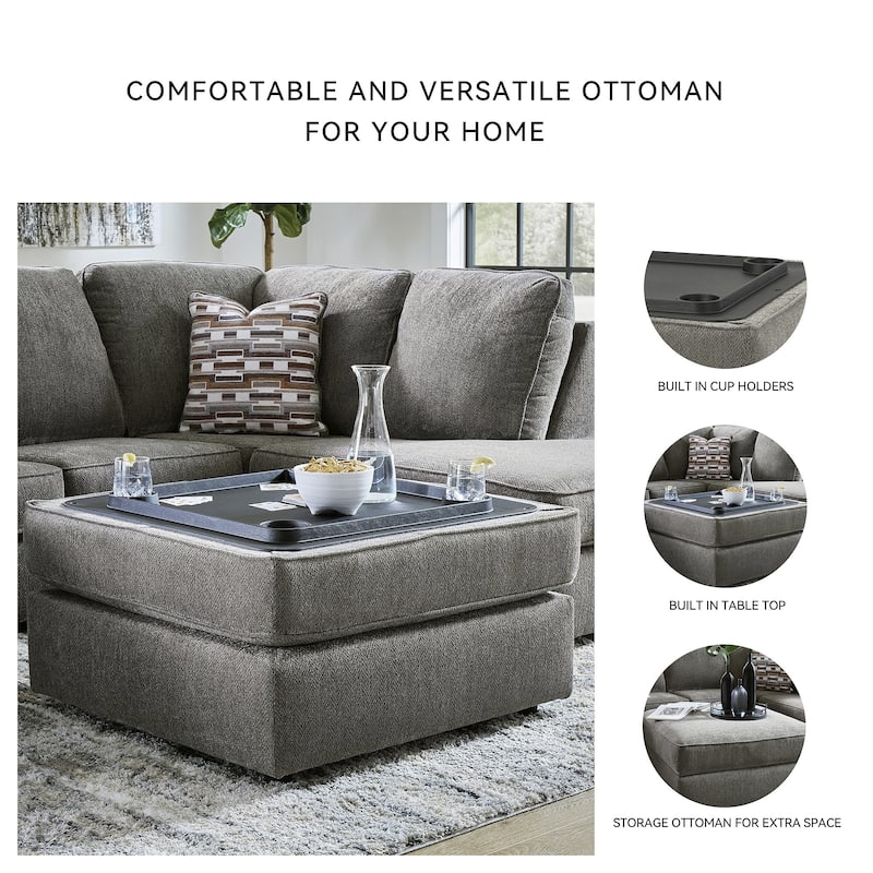 Signature Design by Ashley O'Phannon Gray Storage Ottoman