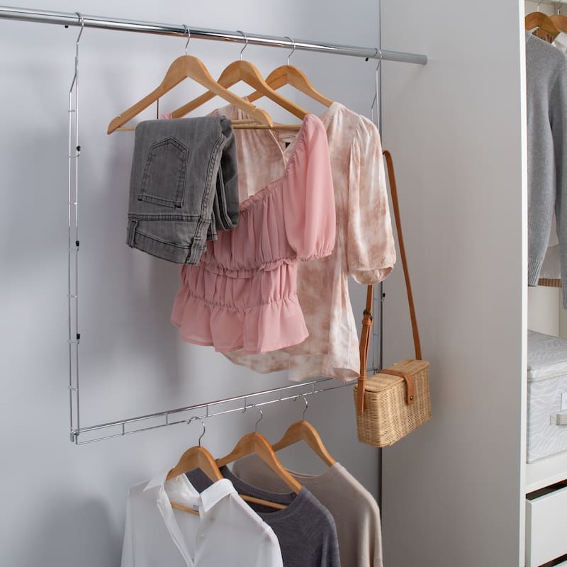 Organize It All 2 Pack 2 Tier Adjustable Closet Rod - 29.92" x 2.44" x 32.28"