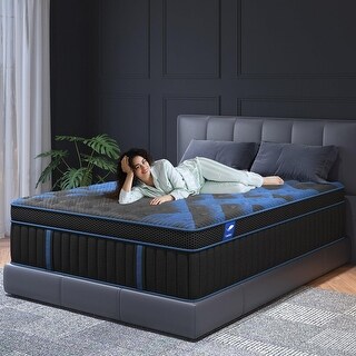 Kings3（キングス３）BLACK 12 Inch Hybrid King Mattress with Gel Memory Foam and Pocketed