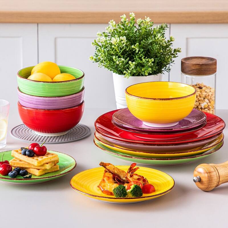 vancasso Bonita Stoneware Handpainted Multicolour Dinnerware Set