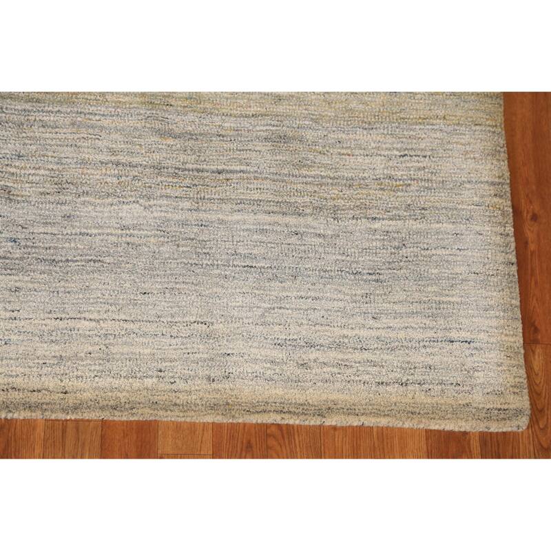 Contemporary Modern Indian Area Rug Stripe Hand-Tufted Wool Carpet - 5'3" x 7'7"