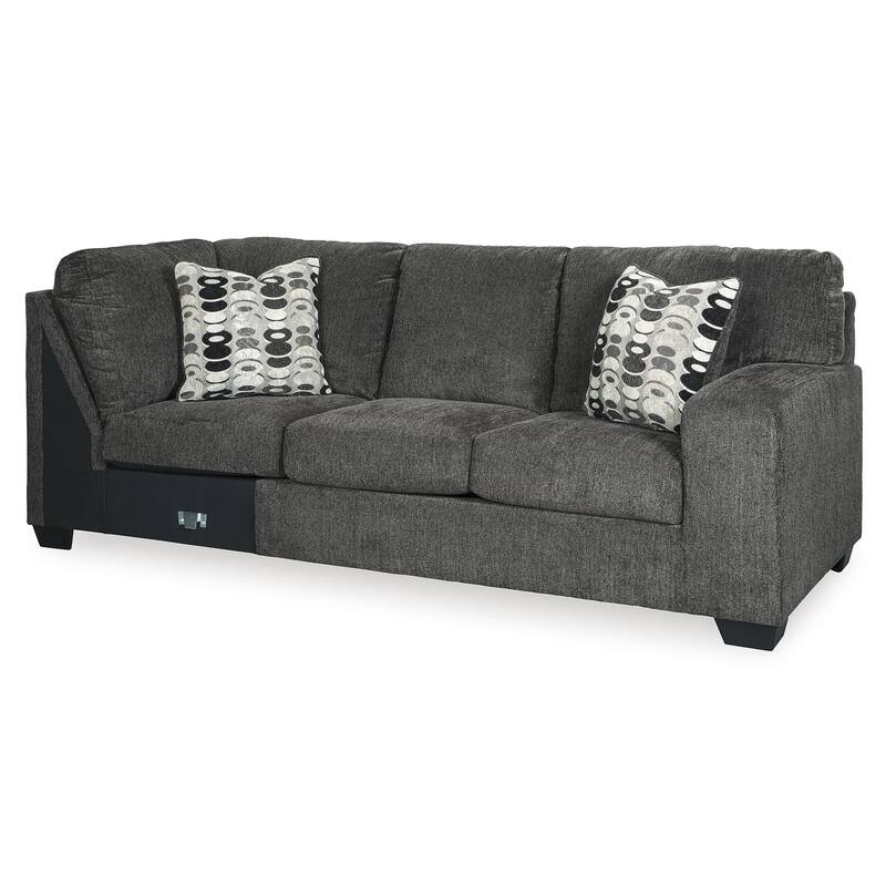 Signature Design by Ashley Ballinasloe Gray 3-Piece Sectional with Ottoman - 143" W x 92" D x 39" H