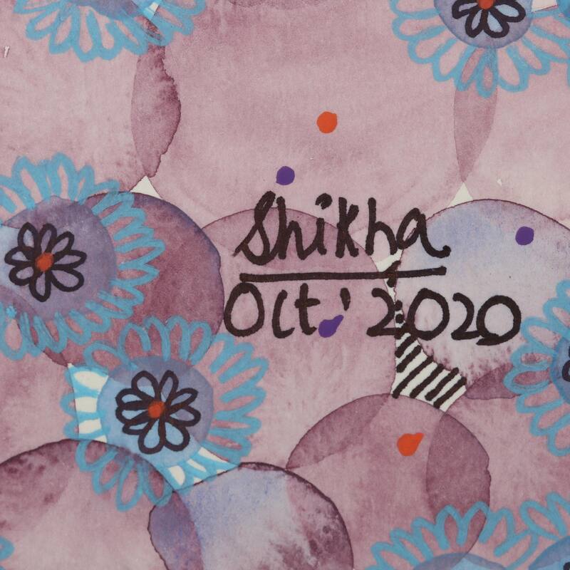 Novica Handmade Lavender Sky Abstract Watercolor Painting On Paper