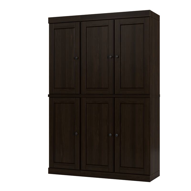 Solid Wood Tall Freestanding Kitchen Pantry Cabinet with Doors & Drawers, Adjustable Shelves, Modular Storage, 48.5" W x 71.5" H