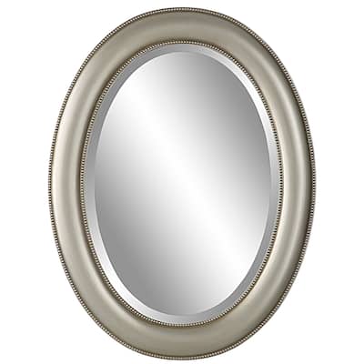 Oval Beaded Bevel Wall Mirror - 29.25 x 22.25 x 1