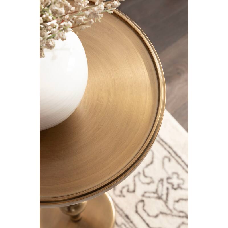 Kate and Laurel Engles Adjustable Polished Metal Table and Plant Stand