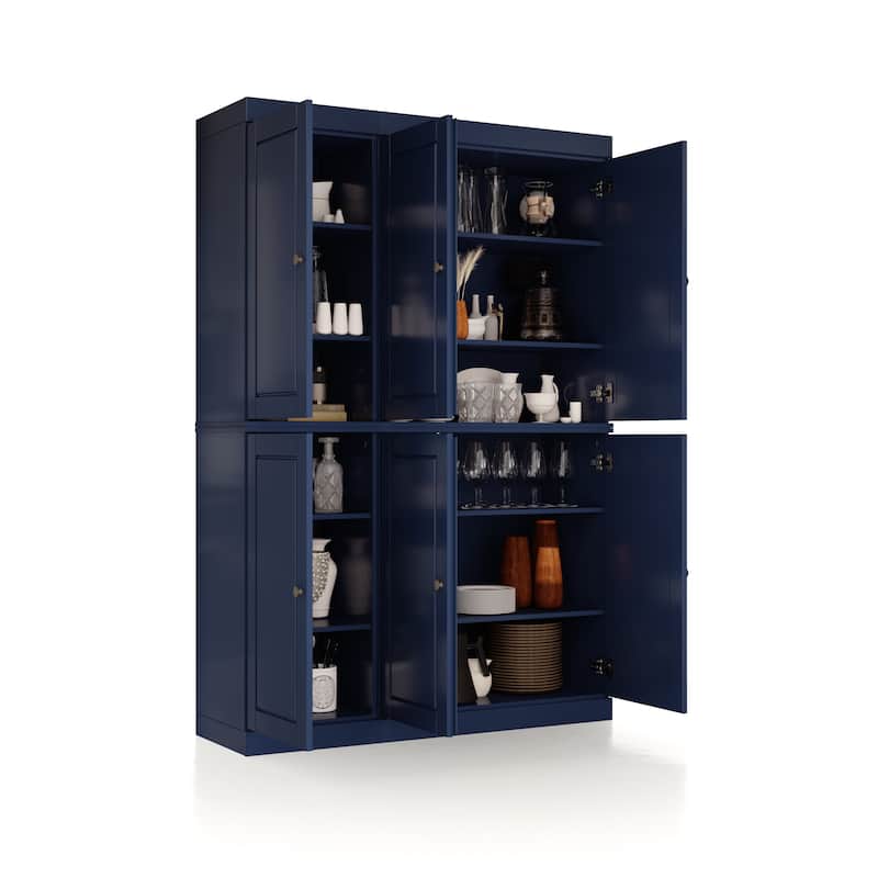 Palace Imports 100% Solid Wood Pantry Cabinet, Raised Panel Doors, Adjustable Shelves, 48.5" Wide, 71.5" Tall - 48.5" x 71.5"