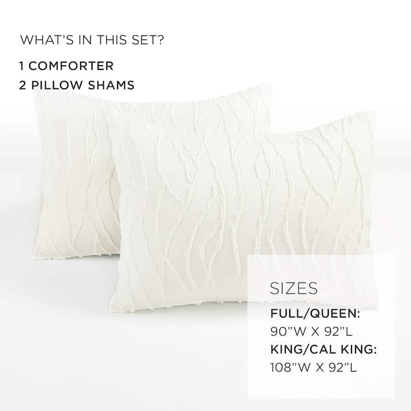 Lush Decor Jacquard Wave Comforter 3-Piece Set