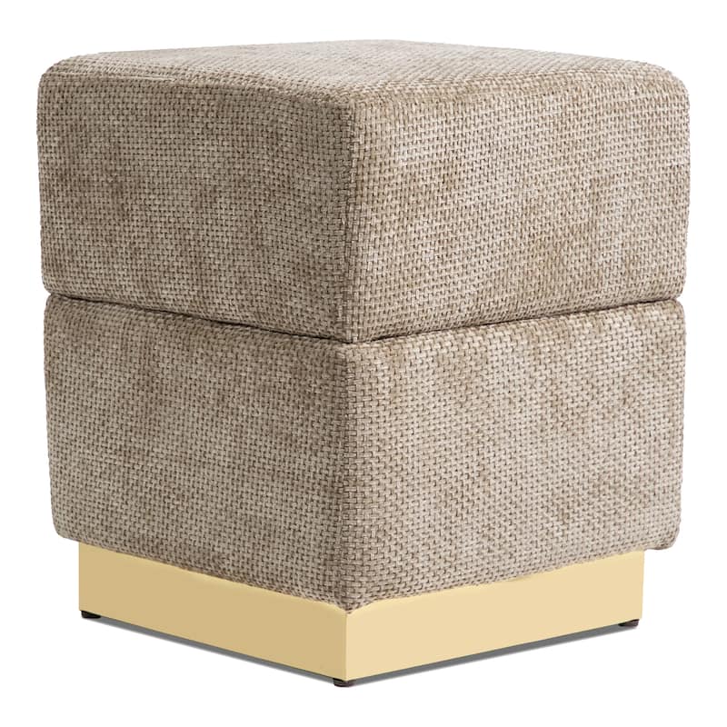 Furniture of America Dashiell Modern 15-inch Chenille Cube Storage Ottoman