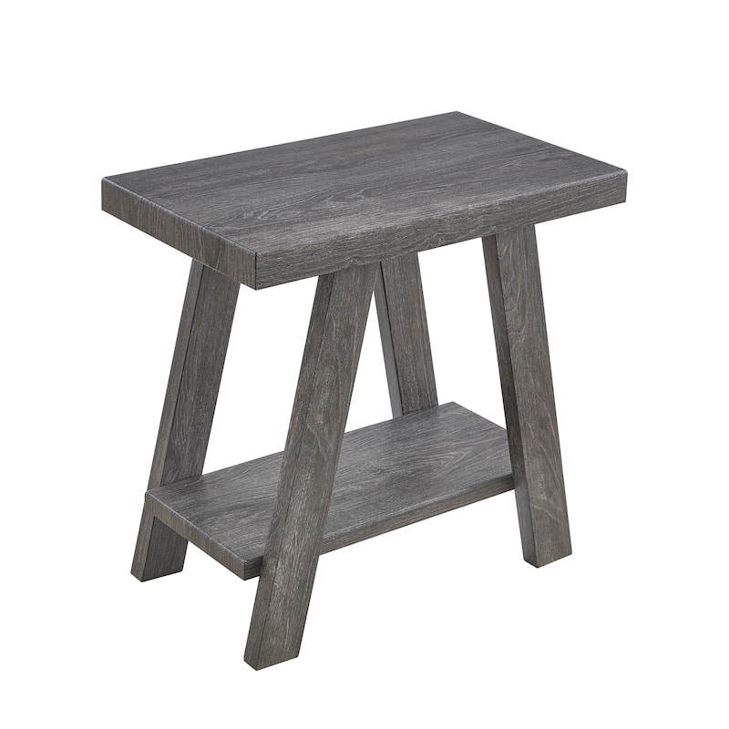 Contemporary Wood Shelf Side Table - Grey