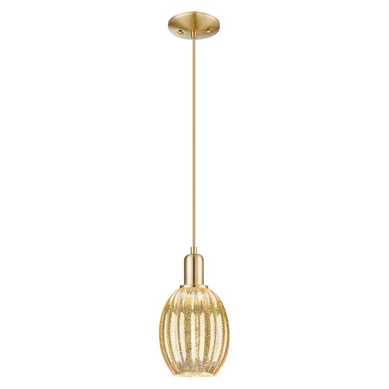 Innovations Lighting Downtown Urban - Preston - 1 Light 6" Bell Shade Cord Hung Mini Pendant - Champagne Bronze/Mercury Shade