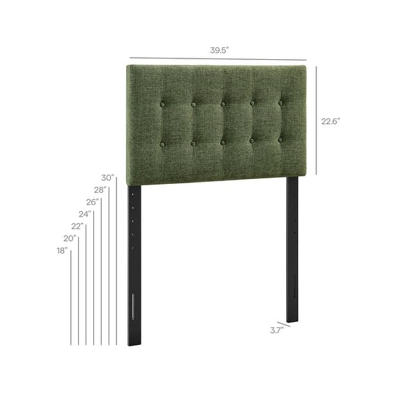 dimension image slide 5 of 27, Emily Upholstered Fabric Headboard