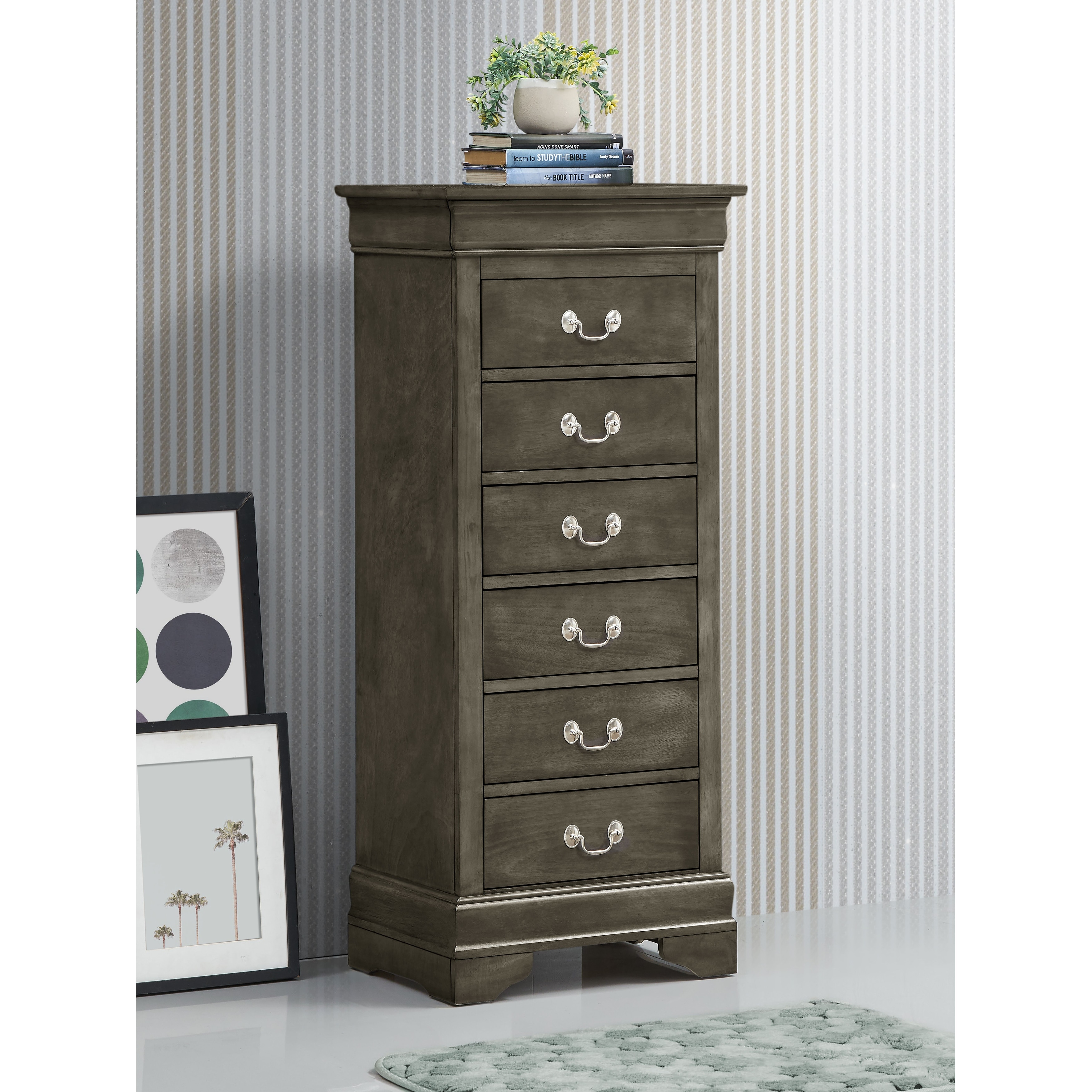  Glory Furniture Louis Phillipe 3 Drawer Nightstand in  Cappuccino : Home & Kitchen