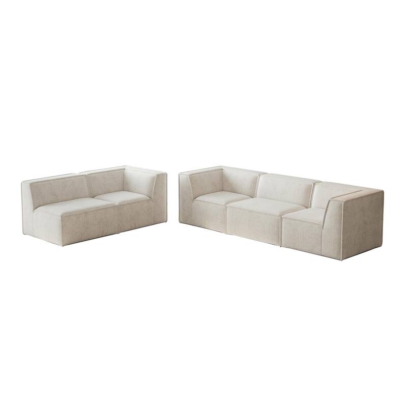 106"x106" Chenille Modular L-Shaped Sectional Sofa with 5-Piece Free Combination, Foam-Filled Cushions & No-Assembly Design