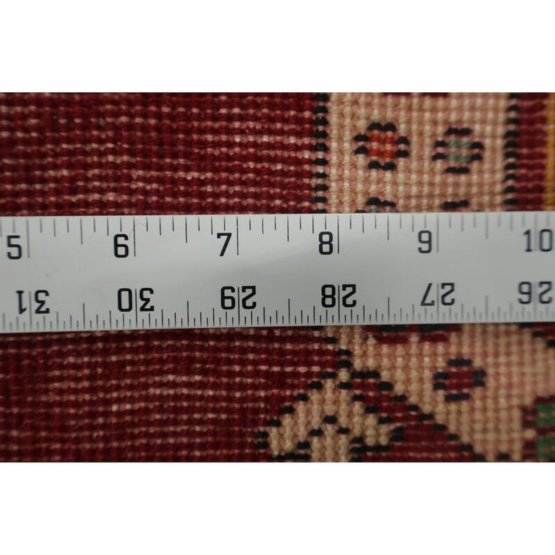 Hand Knotted Oriental 100% Wool Carpet Traditional Geometric Red Shiraz Area Rug - 5' 0'' X 3' 1''