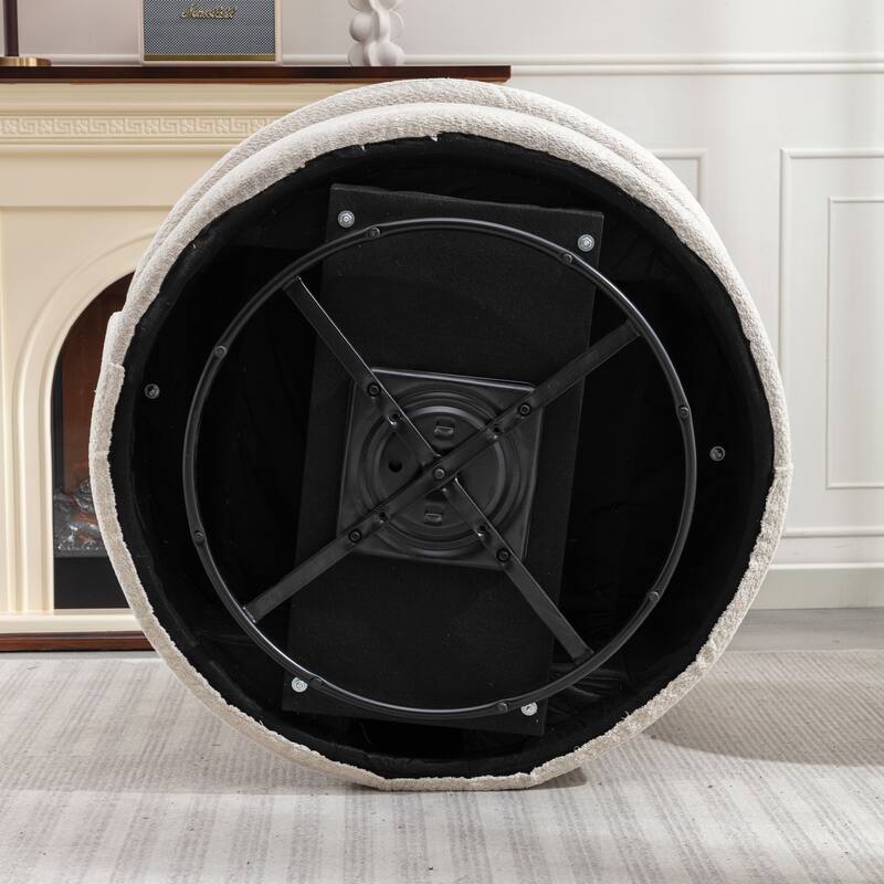 Oversize Round 360 Degrees Swivel Accent Chair with 3 Pillows