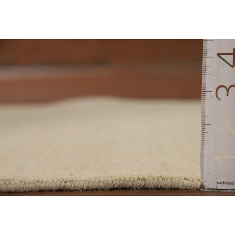 Modern Gabbeh Oriental Accent Rug Handmade Beige Wool Carpet - 2'9"x 4'0"