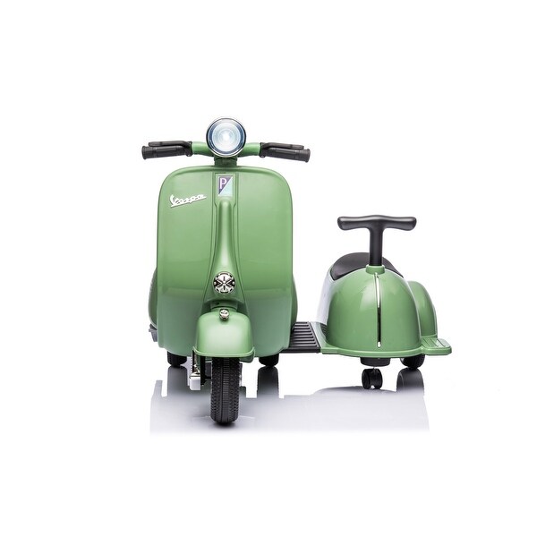 6V Licensed Vespa Scooter Motorcycle with Side Car for Kids