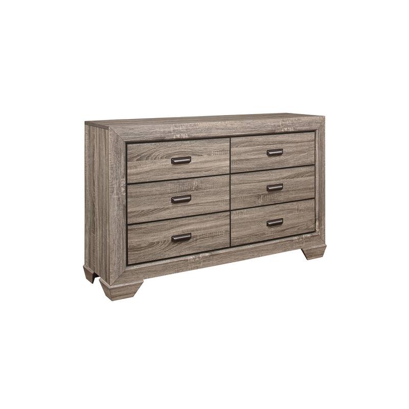 Valli 3 Piece Light Elm Modern Rustic Panel Bedroom Set