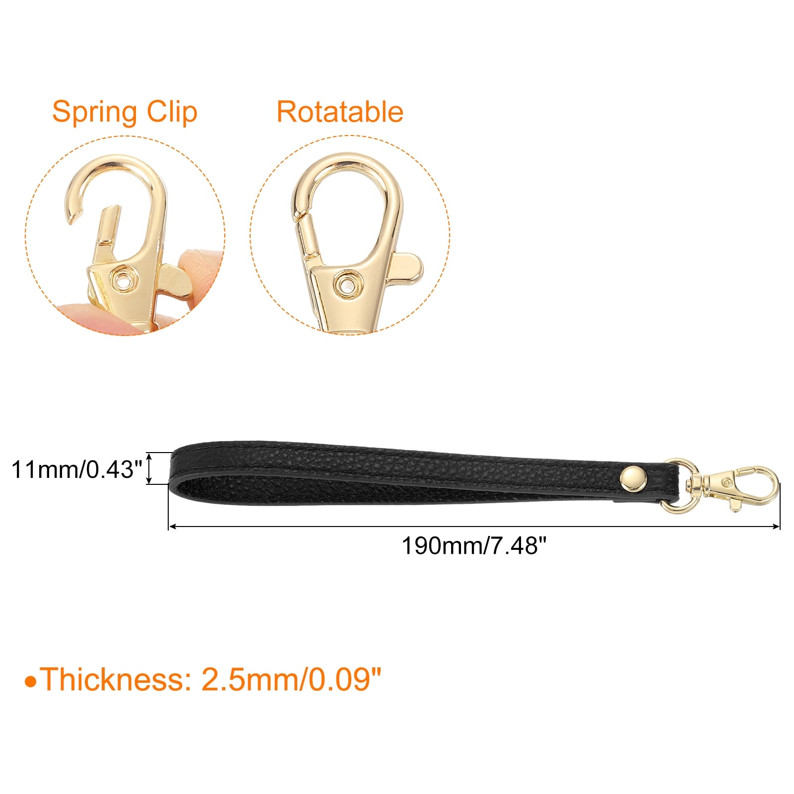 Leather Wristlet Strap, Lanyard Leather Replacement Wrist Strap - 7.48"