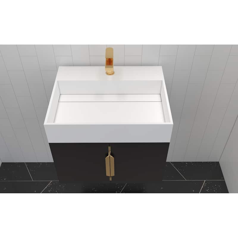 Amazon 24" Wall Mounted Bathroom Vanity Set w/ White Top