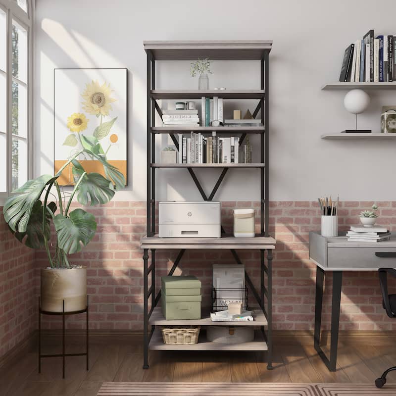 Rendrick Farmhouse Adjustable Shelves Bookcase by Furniture of America