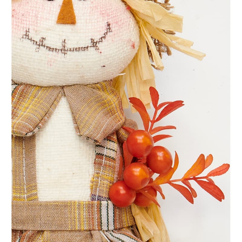 10" Harvest Sitting Girl Scarecrow, Set of 2