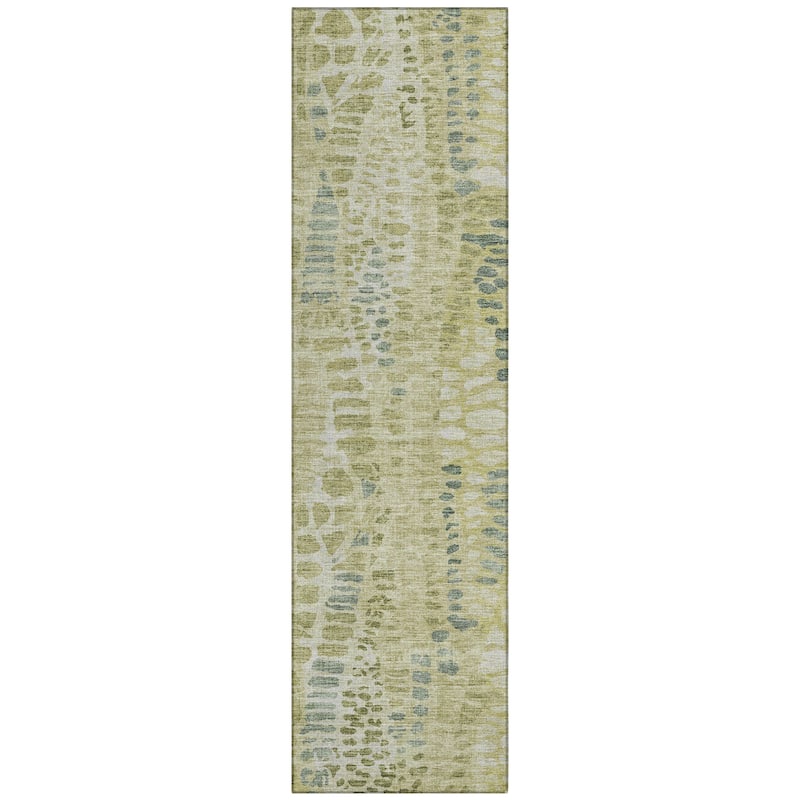 Machine Washable Indoor/ Outdoor Modern Imprints Chantille Rug