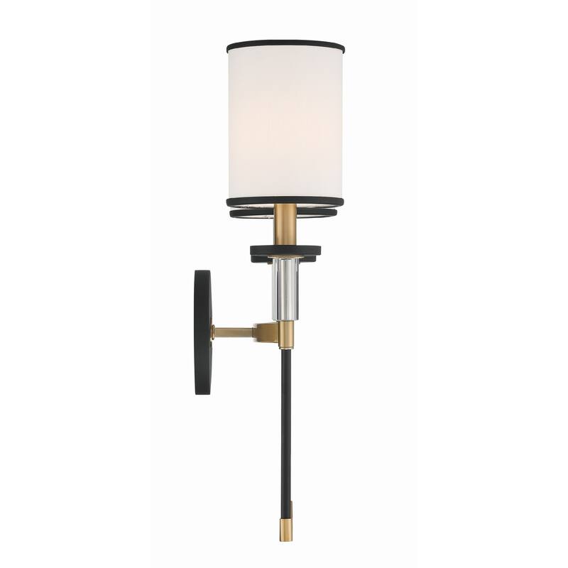 Hatfield 2 Light Black Forged & Vibrant Gold Wall Mount - 12"W x 18.5"H x 6"D