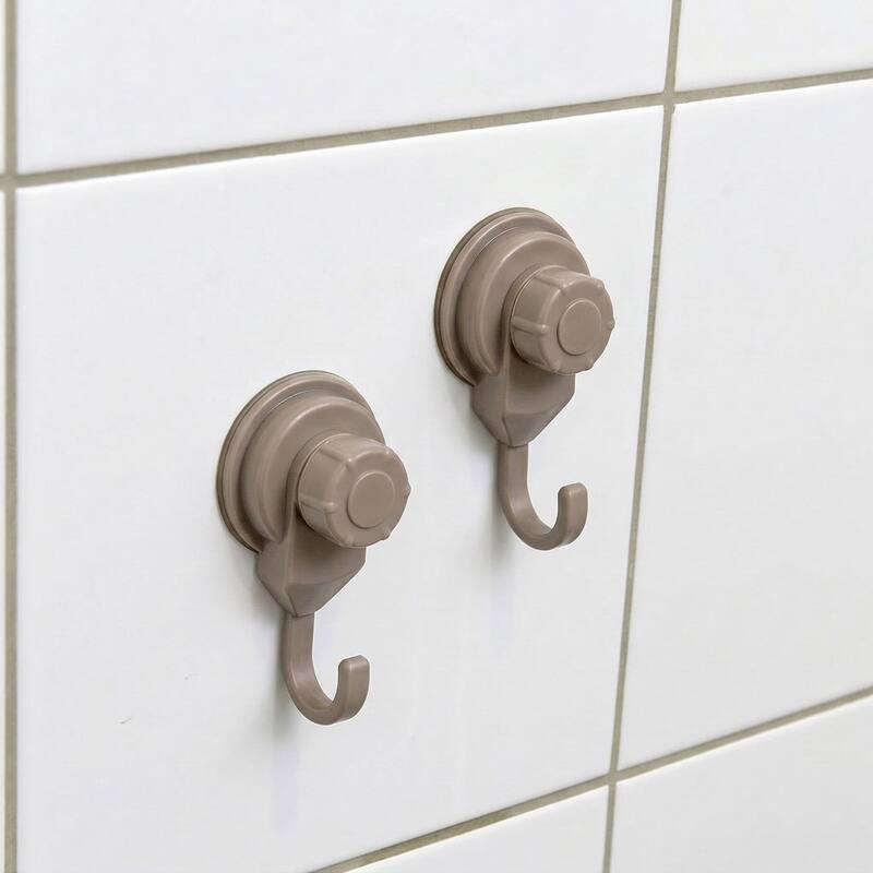 Set of 2 Strong Hold Vacuum Suction Cup Hooks for Shower