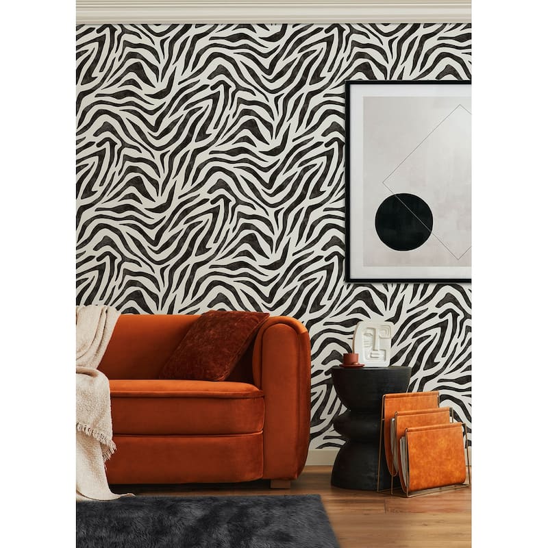 RuPaul RuZebra Black Peel and Stick Wallpaper