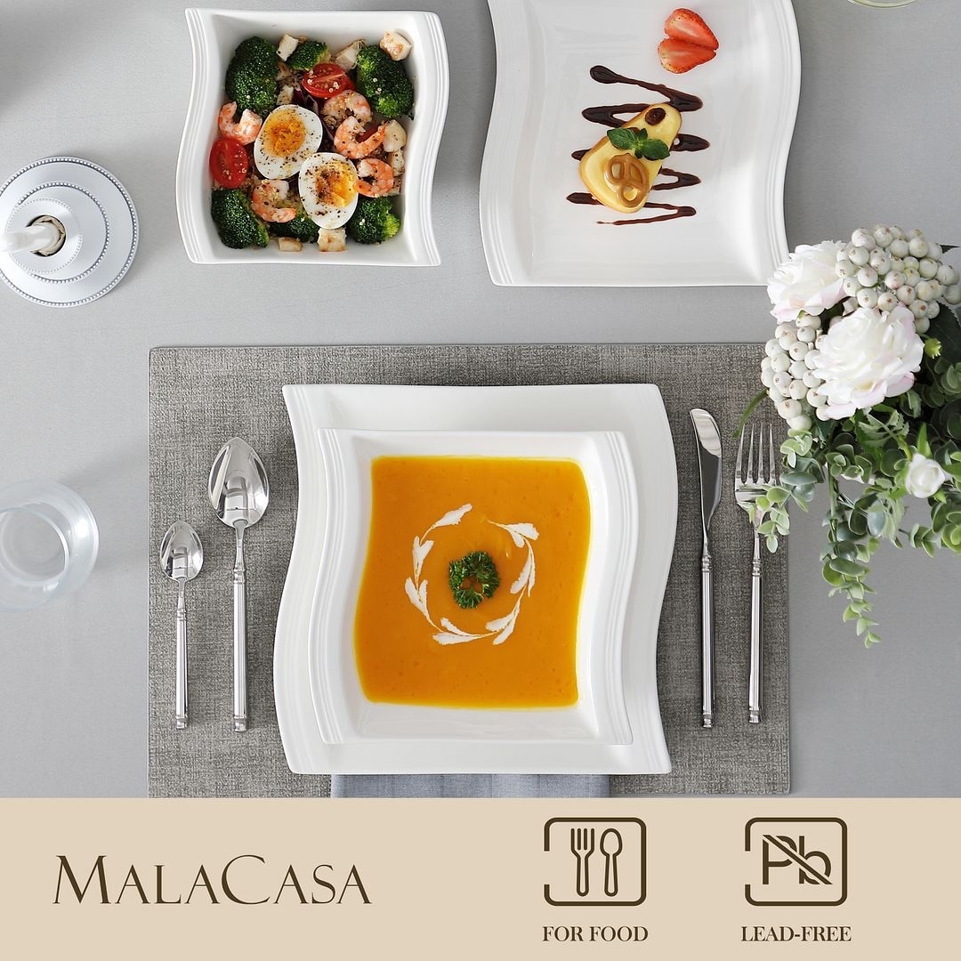 MALACASA Flora 12-Piece Porcelain Dinner Set (Service for 6) - On Sale -  Bed Bath & Beyond - 31647503