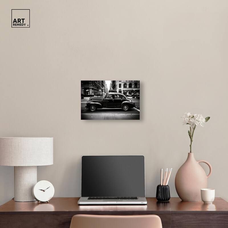 Vintage Car in New York Canvas by Art Remedy, Gallery Wrapped