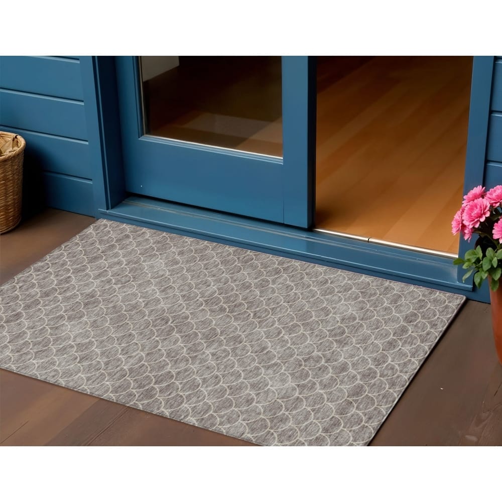 HomeRoots Geometric Transitional Rectangle Outdoor Rug