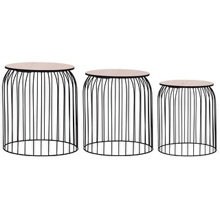 vidaXL Coffee Tables 3 pcs Black
