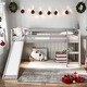 preview thumbnail 21 of 28, Twin Size Loft Bed with Slide, Multifunctional Design, White Grey