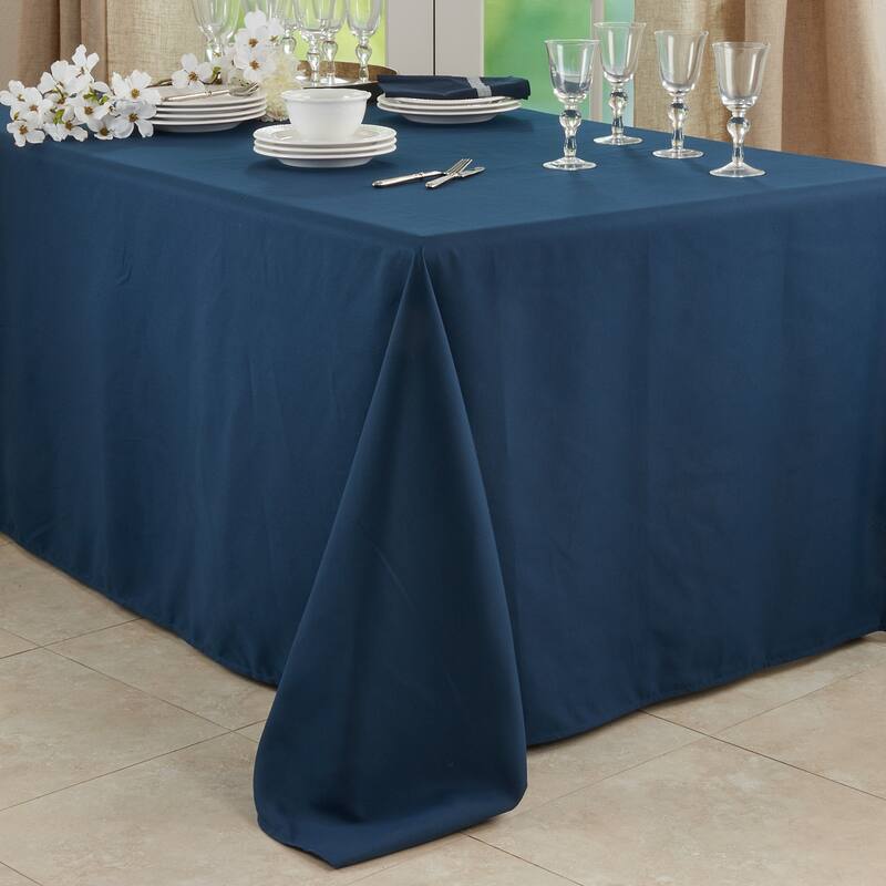 Everyday Design Solid Color Tablecloth - Navy Blue - 90"x132"