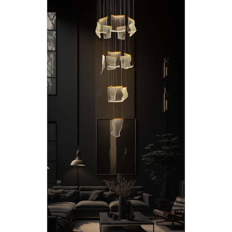 Luxury Acrylic Chandelier 31.5" Wide 16 lights LED Multi Light