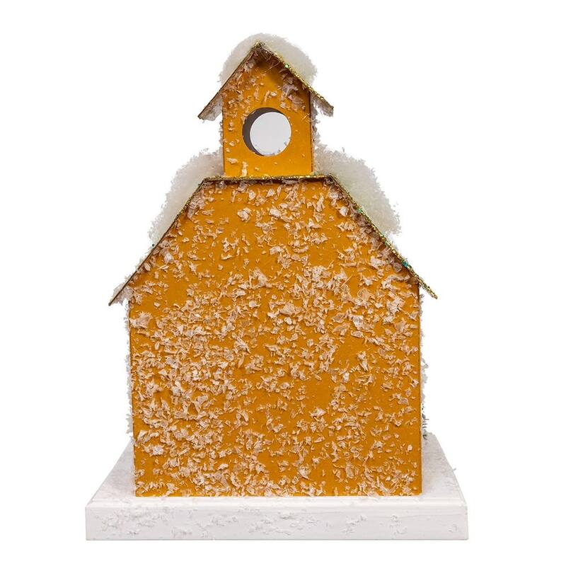 Kurt Adler 8.75-Inch Battery Operated LED Lighted Gold Paper House Table Piece