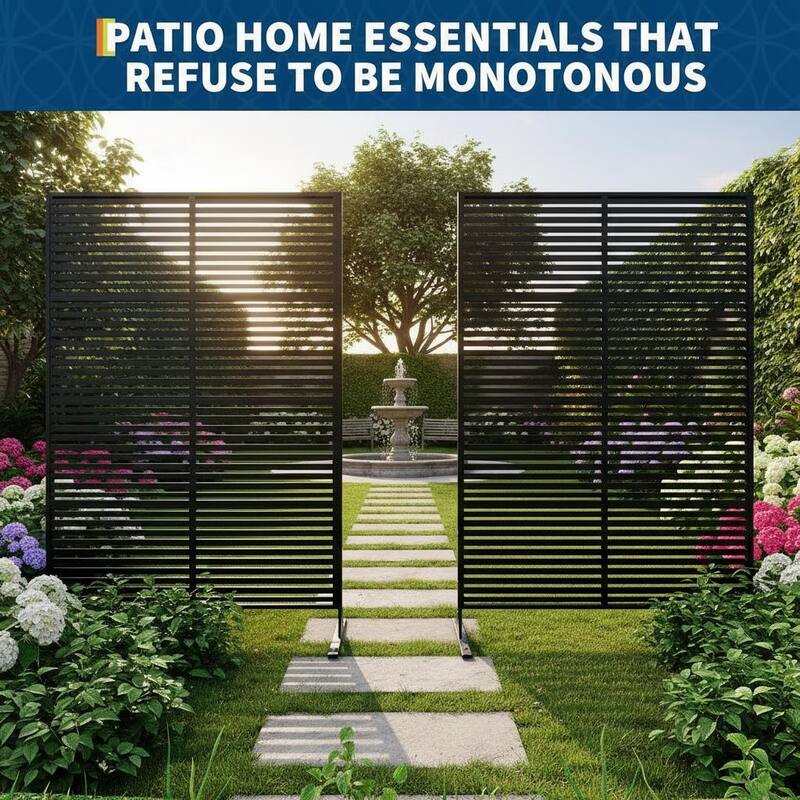 70" H Decorative Metal Garden Fences, Rust-Proof Scroll Design - E