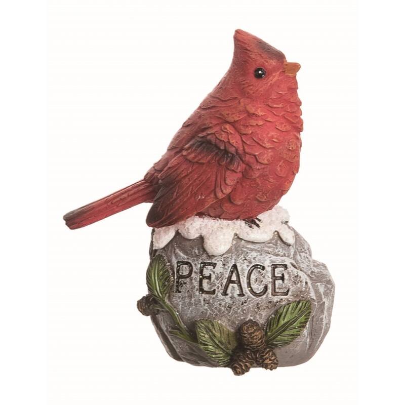 Transpac Resin Snowy Sentiment Cardinal Figurine Set of 3 Christmas Home Decorations
