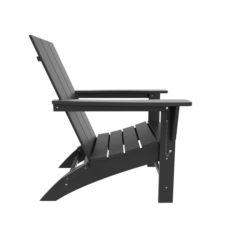 Shoreside Modern 12-Piece Folding Adirondack Chair With Ottoman And Side Table