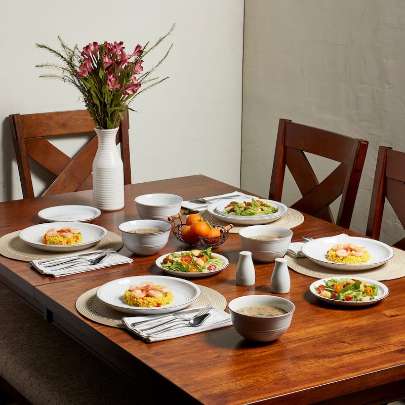 Tabletops Gallery 12PC White Farmhouse Dinnerware Set