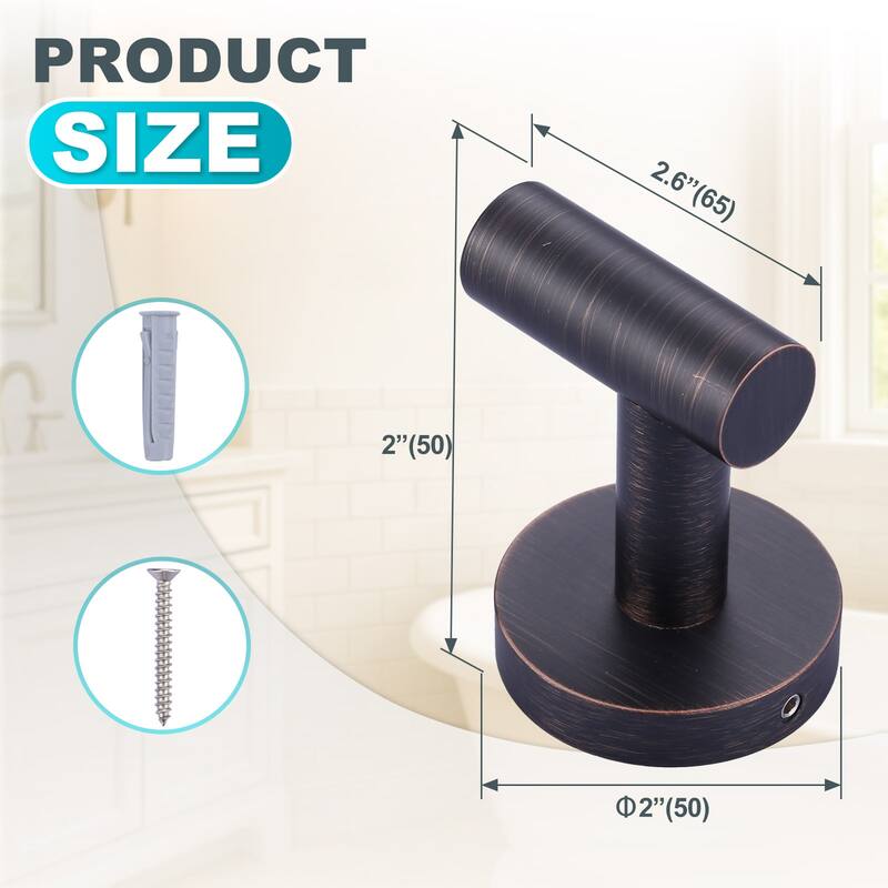 WOWOW Stainless Steel J-Hook Robe/Towel Hook 2 PCS